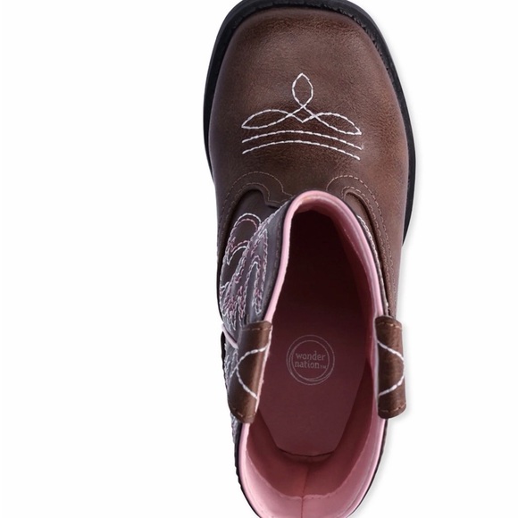 ❤️Kids Brown and Pink Cowboy Boots New Size 8 Wonder Nation - Picture 2 of 16